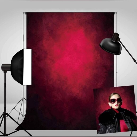 🔸️Red 5x7 Soft Fabric Photography Backdrop - Picture 1 of 7